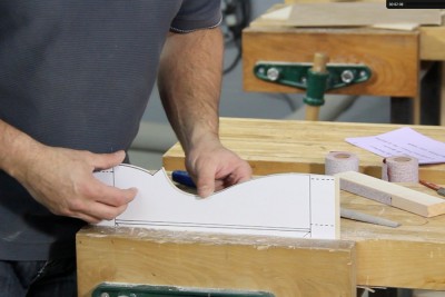Gabarit de traçage, cours d'ébénisterie