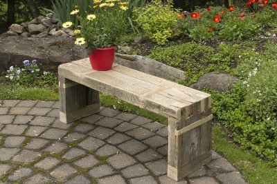 Banc champêtre - bois récupéré