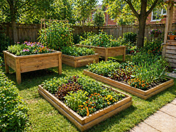 Petit aménagement de bacs et boîte à jardin