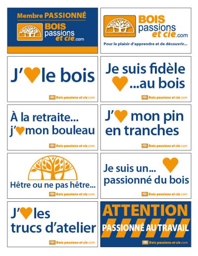 Autocollant j'aime le bois