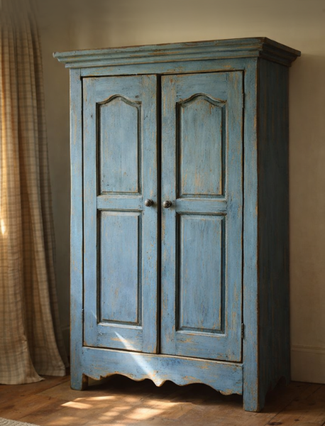 Grande armoire champêtre bleu